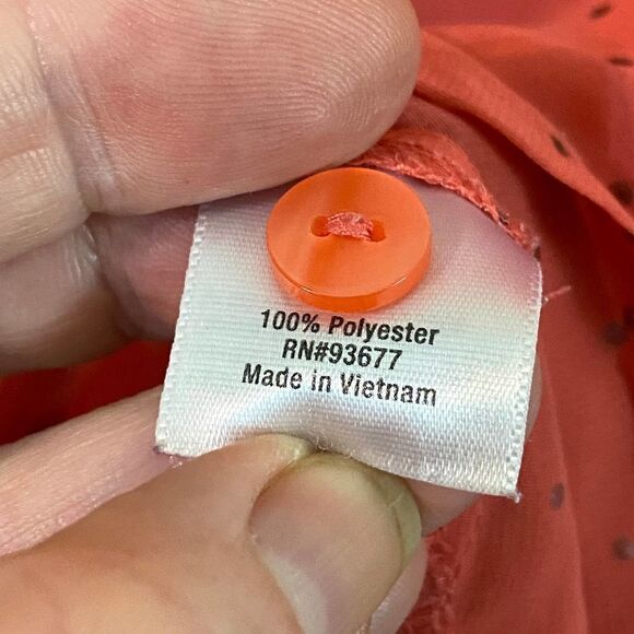 A.N.A Sheer Coral Embellished Blouse Size 1X - Picture 9 of 10